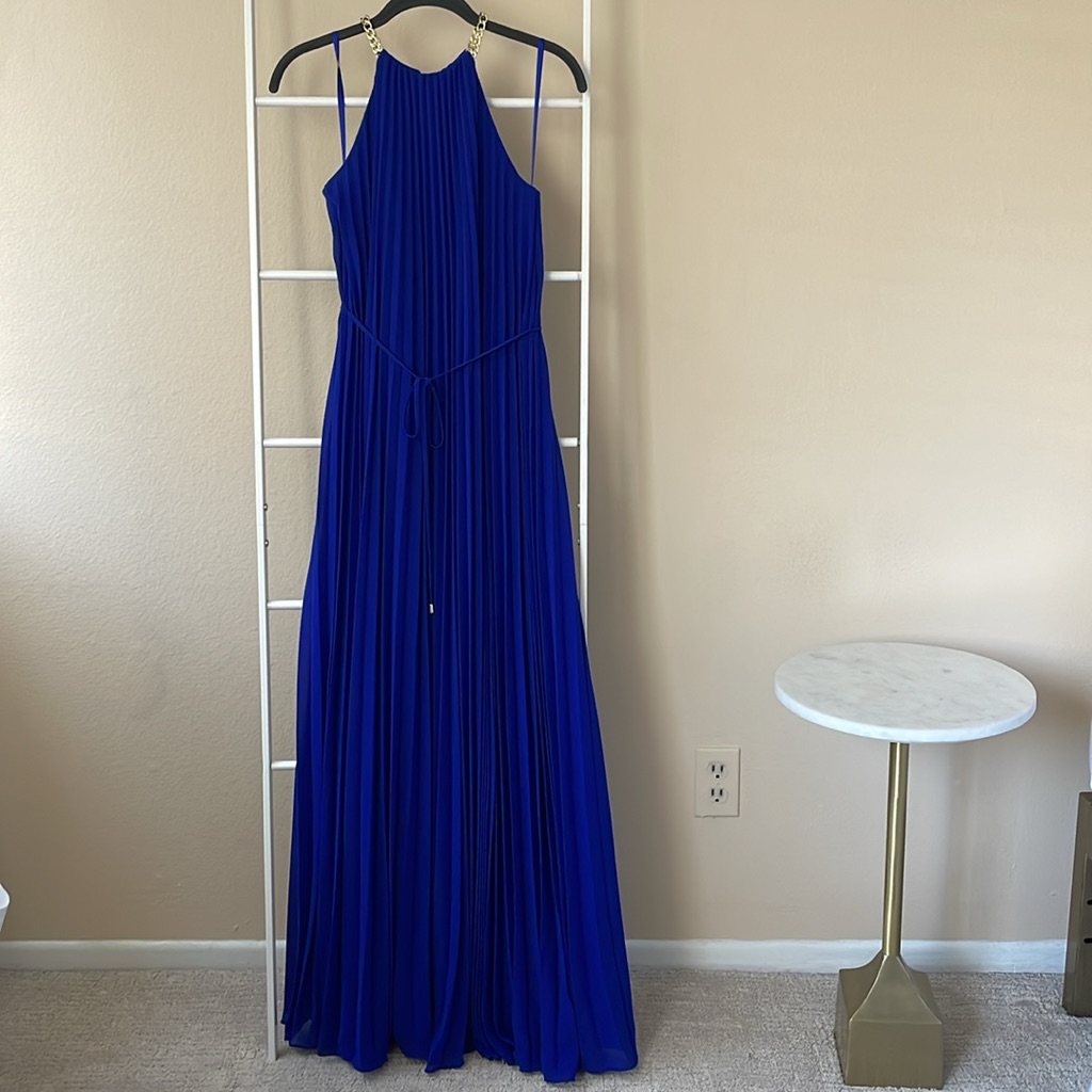 Ted Baker London Cobalt Blue Pleated Maxi Dress Size 0